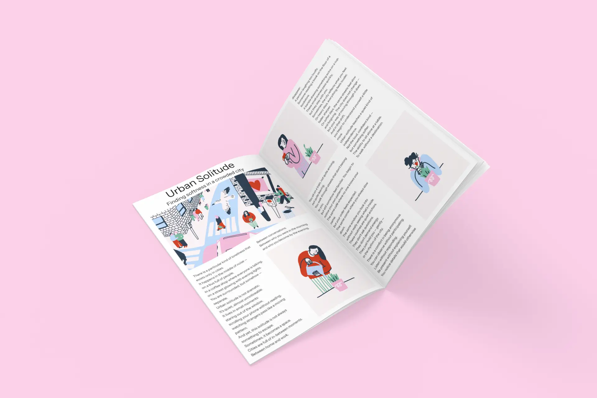 Magazine mockup showing the Urban Solitude article